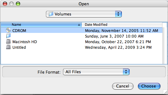 mac disk selection dialog